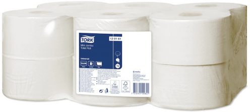 Tork toalettpapír T2 mini Jumbo Universal - 1 rétegű, törtfehér, 240m/tek, 12tek/karton