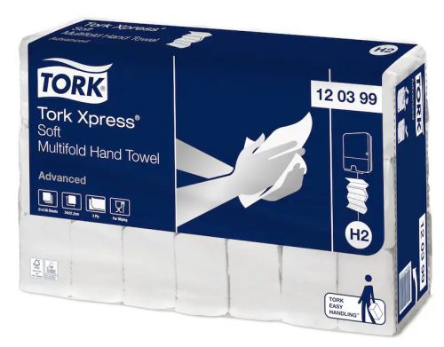 Tork kéztörlő H2 Advanced Interfold, soft, 2r., 136lap/csg, 21csg/karton