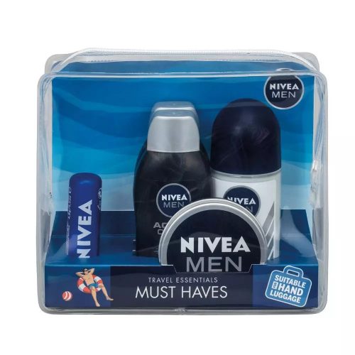 Nivea férfi utazási csomag (repülőre - 30ml krém, stift 50ml, tusfürdő 2X50ml, ajakápoló)