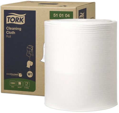 Tork tisztítókendő W1 tekercses Premium, 1r., fehér, 380m/tek, 1000lap/tek