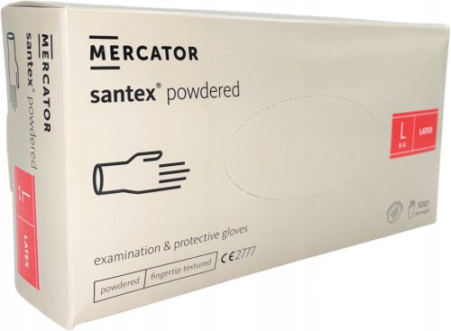 Gumikesztyű Mercator Santex latex PÚDERES "L" 100db/doboz, 10doboz/karton