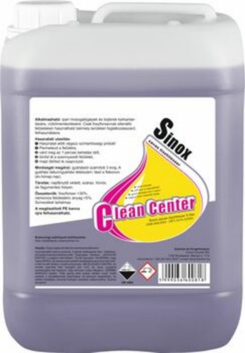 Clean Center Sinox speciális tisztítószer 5L - MEGSZŰNT A GYÁRTÁSA, 40 KANNA RENDELÉSE ESETÉN LEGYÁRTJÁK